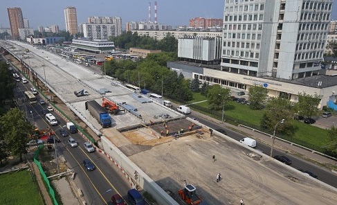 Стройка эстакады на Щелковском шоссе Стройка эстакады на Щелковском шоссе