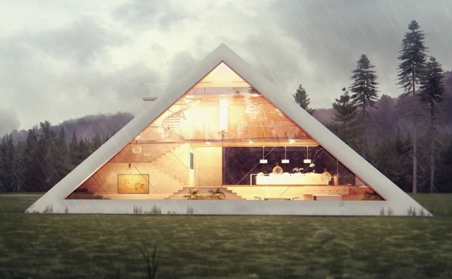 окна, остекление, дом-пирамида, Pyramid House окна, остекление, дом-пирамида, Pyramid House