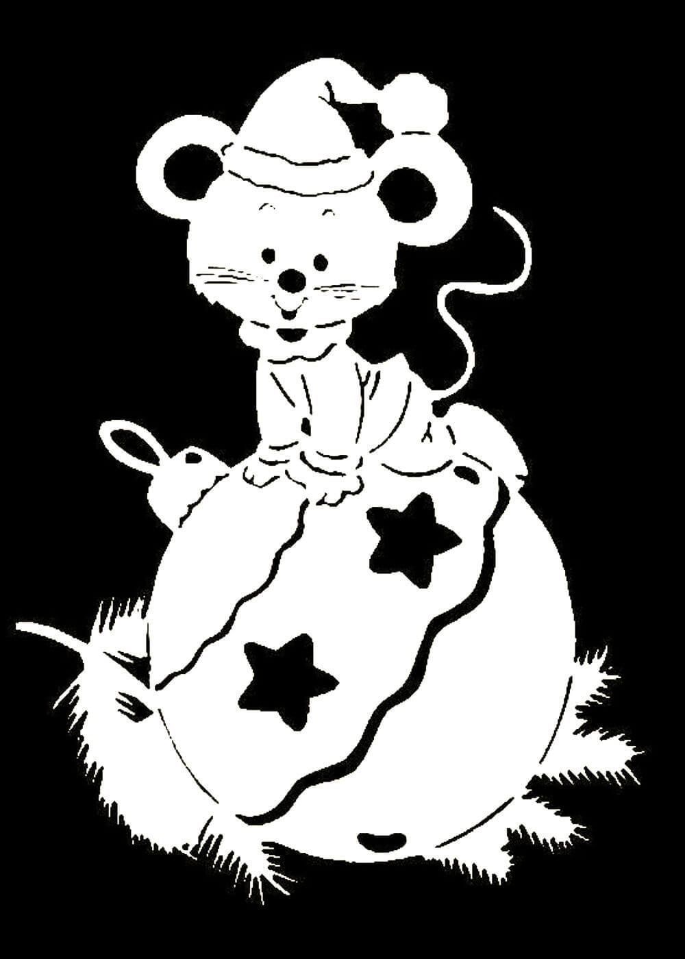 Трафареты на Новый год 2020 Год Крысы