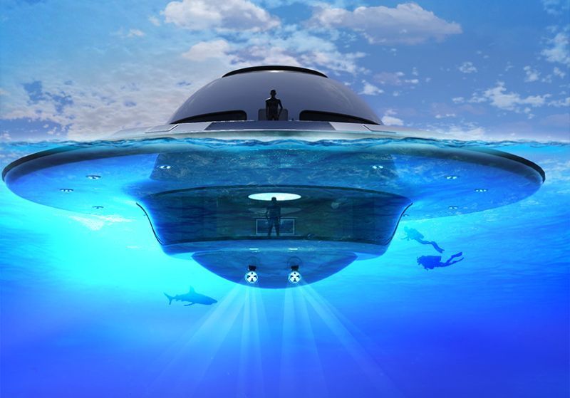 Фото: проект дома будущего на воде Jet Capsule UFO в форме НЛО, © 