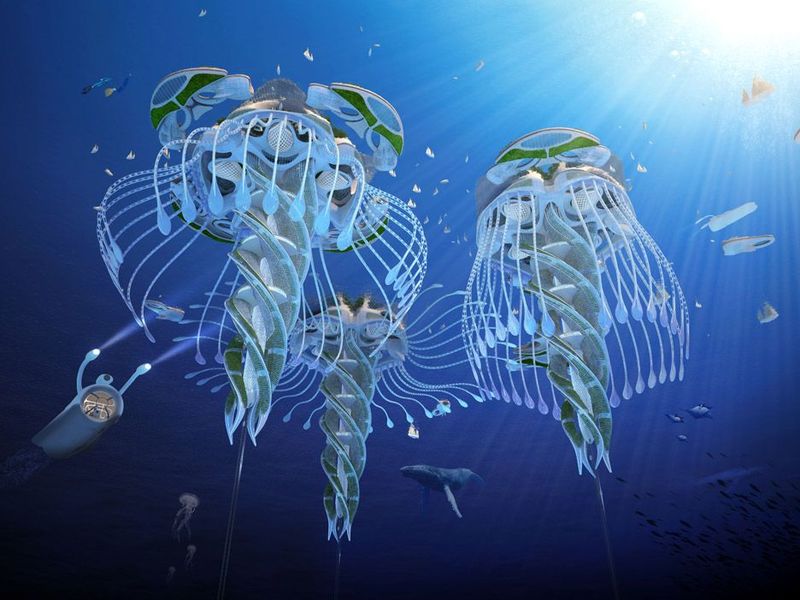 Фото: подводные дома будущего в форме медуз архитектора Винсента Каллебо, © 