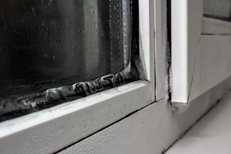 Фото: если лед образуется на стыке створки и рамы, петлях или по краю стеклопакета – проблему ищем в окне. 