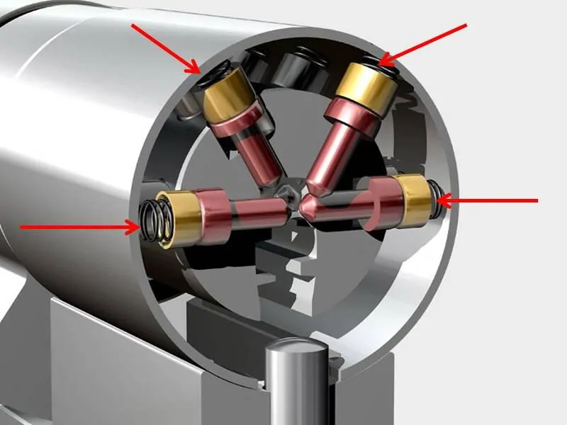 Фото: подпружиненные блокирующие штифты цилиндра keyTec X-TRA. © Winkhaus 