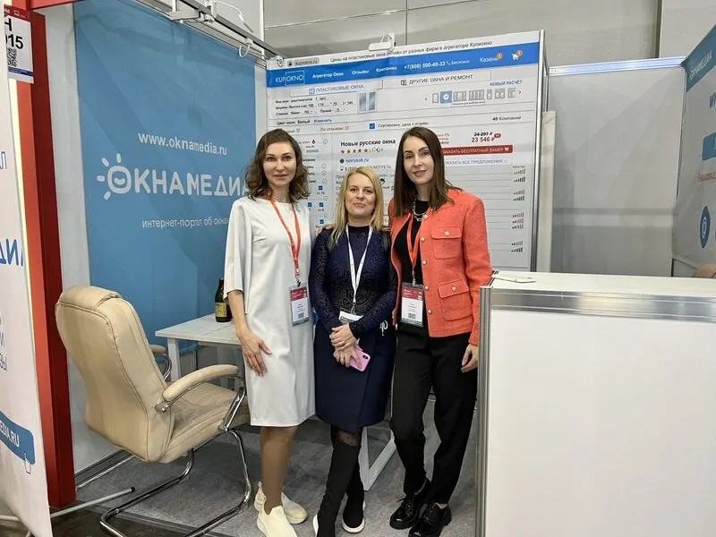 Фото: Татьяна Беляева из компания Северные окна в гостях у ОКНА МЕДИА, на Mosbuild 2023, © oknamedia