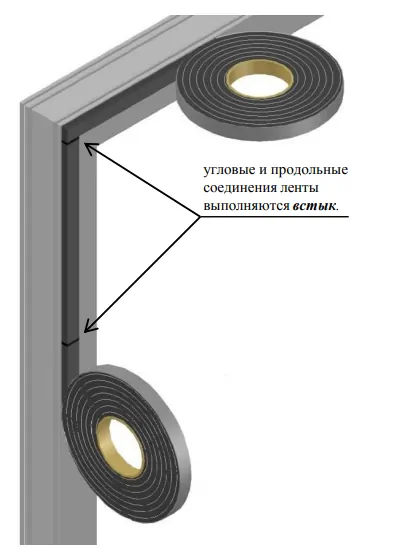 Фото: Установка окон лента ПСУЛ на окно. © Robitex  