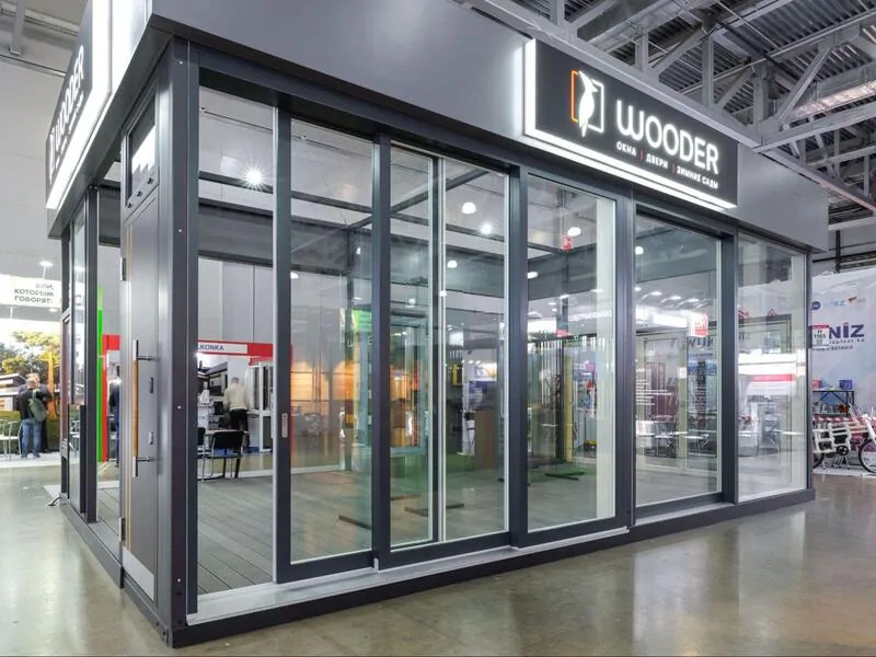 Фото: стенд компании Wooder на выставке MosBuild 2023. © Wooder 