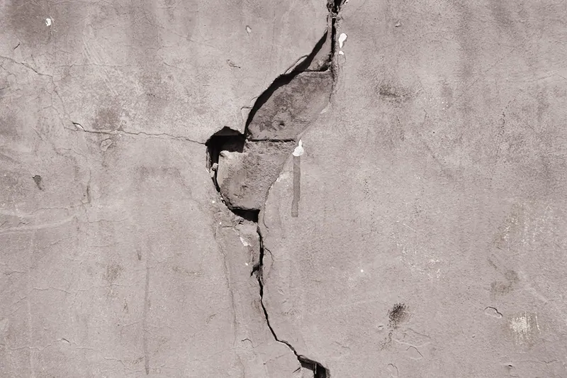 Фото: трещина в стене жилого дома. © Фотобанк Лори    