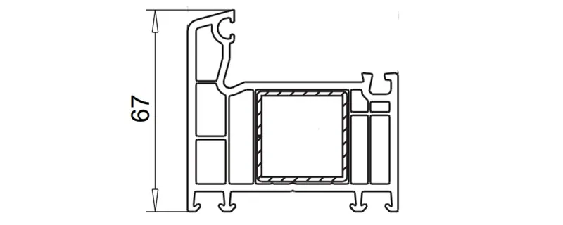 Рис.4. 67 мм – высота профиля, © VEKA 