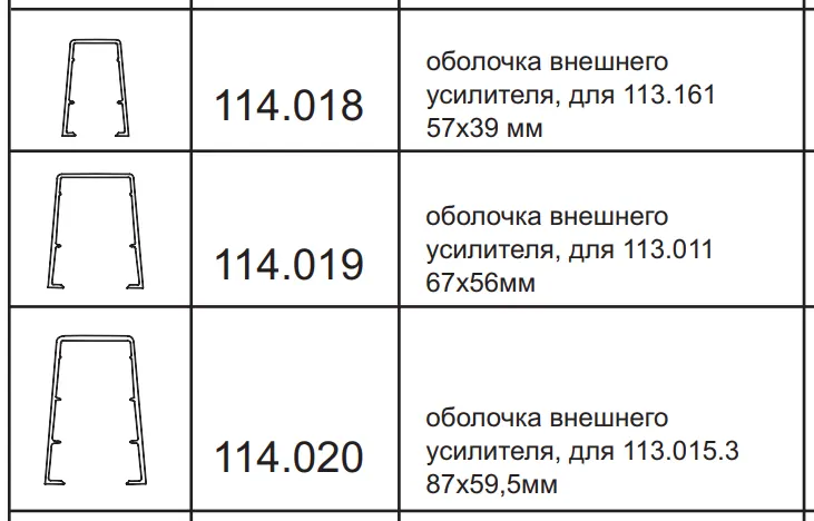 Рис.23. Накладки (оболочки) внешнего усилителя – пилястры, © VEKA