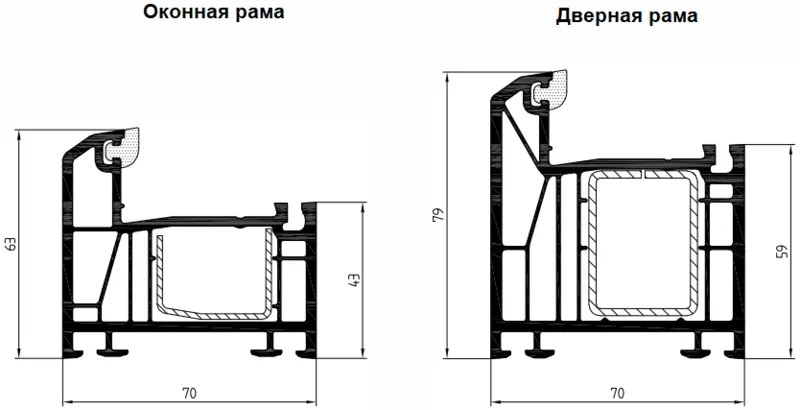 Рис. 14, оконная и дверная рамы со стальным армированием, © oknamedia