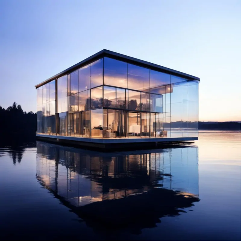 Фото: плавучий дом может использоваться как полноценное жилье в столице. © Fusion Brain AL. AI Generated 