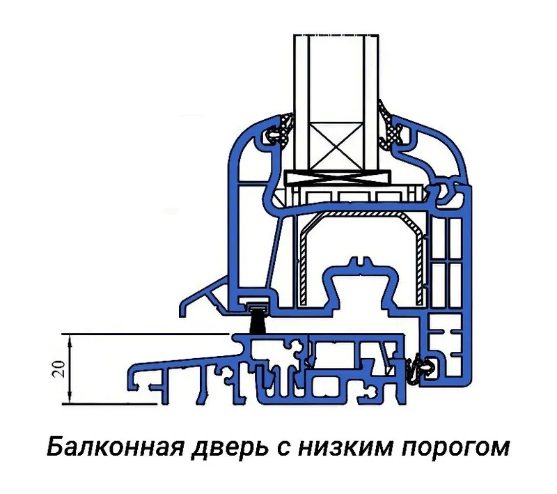 Фото: «Алюмат». Балконная дверь с низким порогом 20мм  