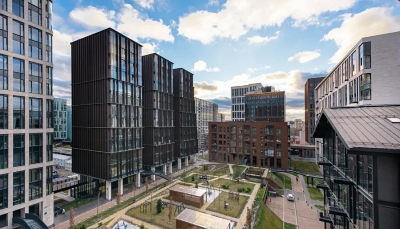 В ЖК «Садовые кварталы» установили порядка 60 конструкций PORTAL HS 200 Comfort. © SIEGENIA   