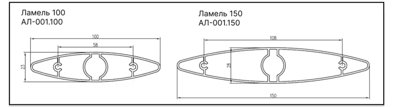 Фото: Размер солнцезащитной ламели Алрокс 500. © Алрокс. 