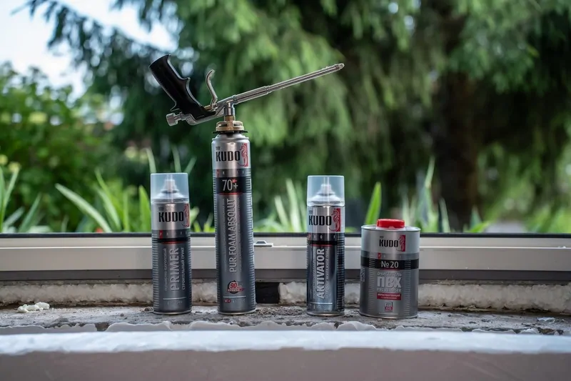Средства KUDO для ремонта монтажного шва © oknamediа 