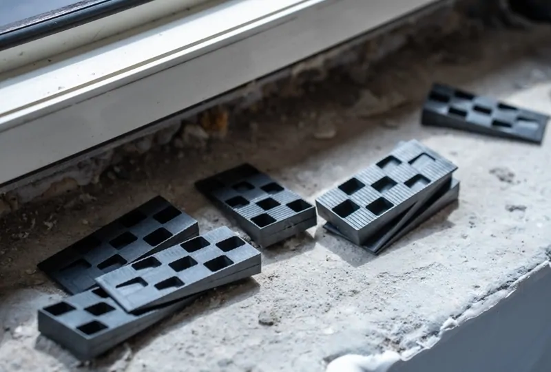 Клинообразные колодки из ПВХ, © оknamedia 