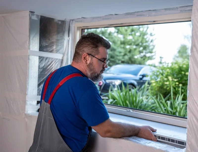 Фото Установка подоконника © oknamedia 