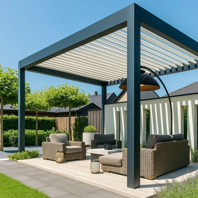 Биоклиматическая пергола RALUMA, как зона отдыха. 