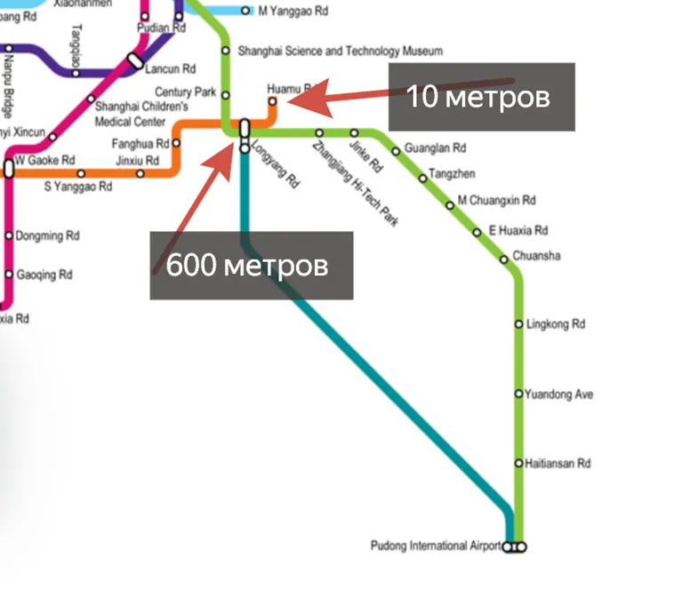 Схема метро вблизи выставки BAU CHINA 2025 