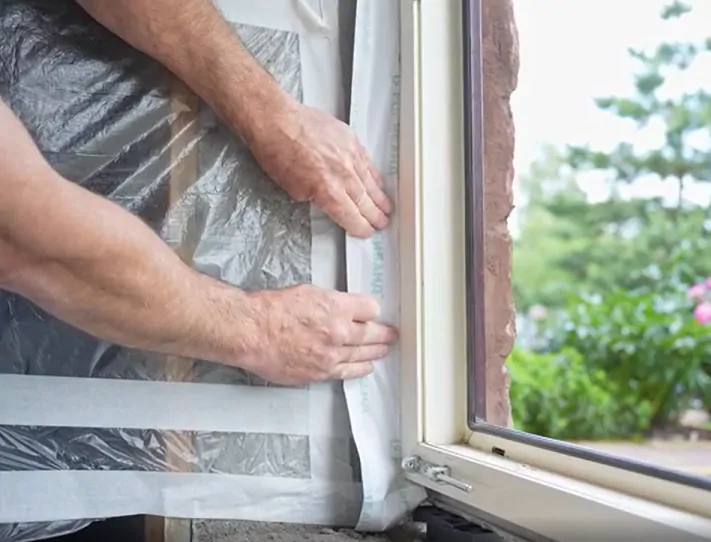 Герметизация монтажного шва © оknamedia  