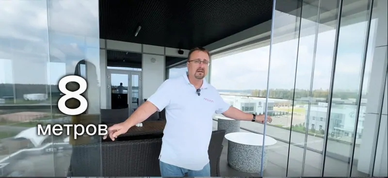 Остекление проема шириной восемь метров RALUMA слайд. © ЕТС Групп    