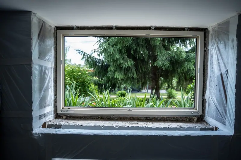 Монтажный шов очищен от старой пены и готов к монтажу пароизоляционной ленты. © oknаmediа 