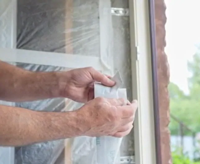 Перед наклейкой сделать разрез по клеевому слою. © oknamedia 