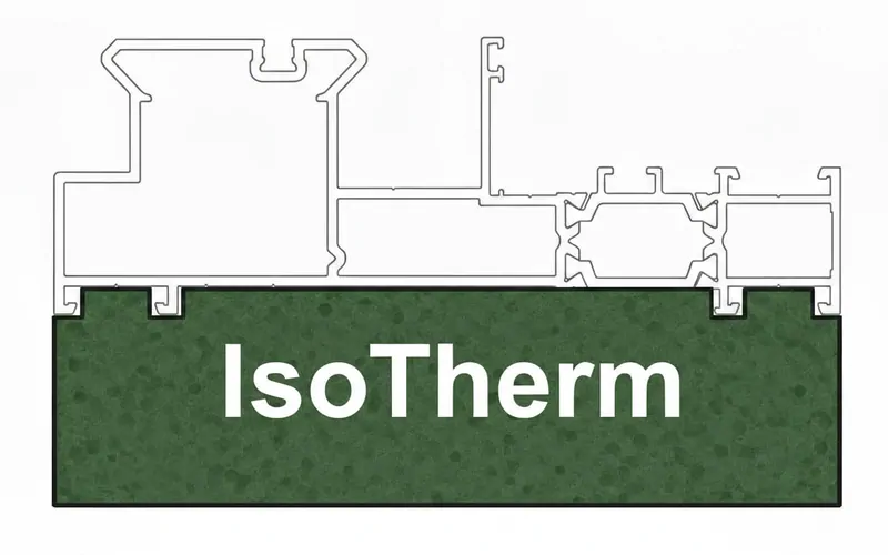 Теплый подставочный профиль IsoTherm Green для алюминиевых портальных систем. © ЕТС Групп 
