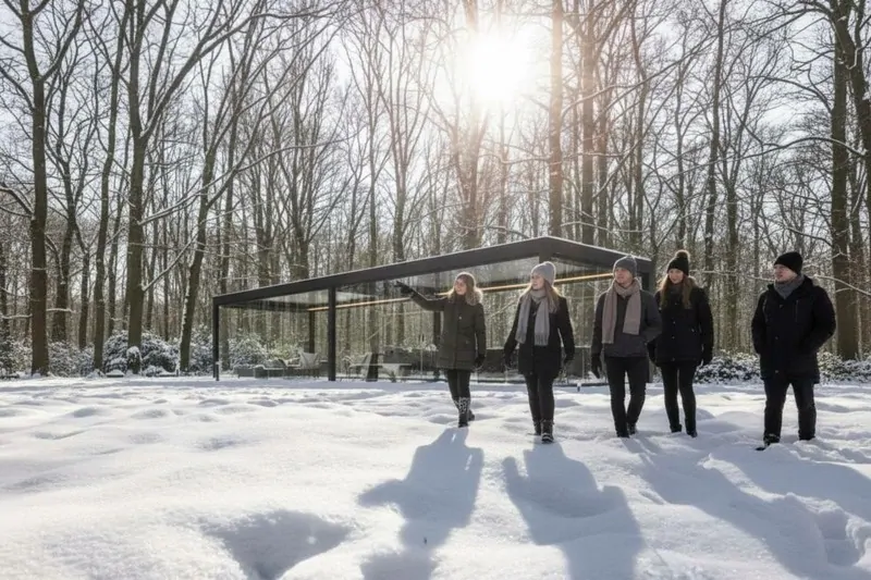 Алюминиевая пергола RALUMA с панорамным остеклением. © ЕТС ГРУПП 