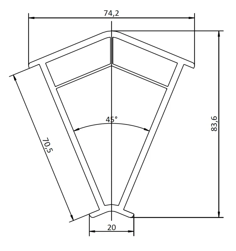 Угловой соединитель 135 градусов серии R-LINE. © ЕТС ГРУПП 