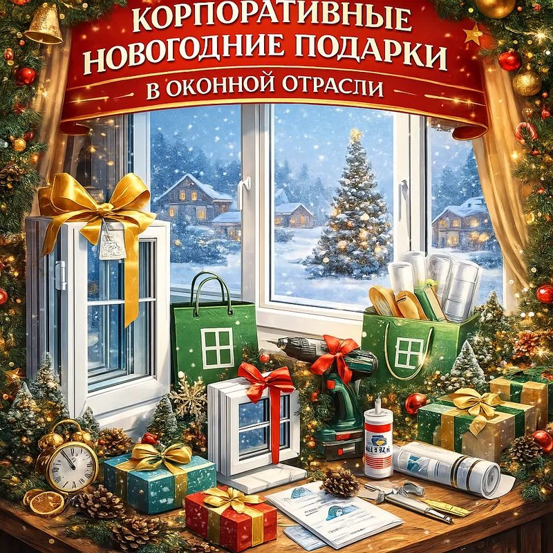 Фото: новогодний коллаж: подарки для оконной отрасли к Новому Году, © ЕТС ГРУПП