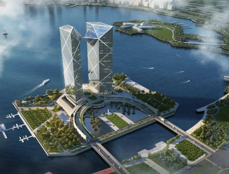 Проект финансового центра острова Шанхай Линьган (Южная башня), © ZZCG  