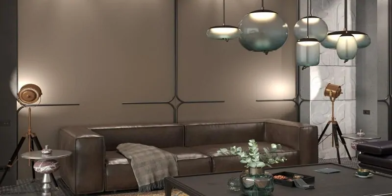 Фото: облицовка стены стеклом Lumilac Silver Matt Bronze. © AIG 