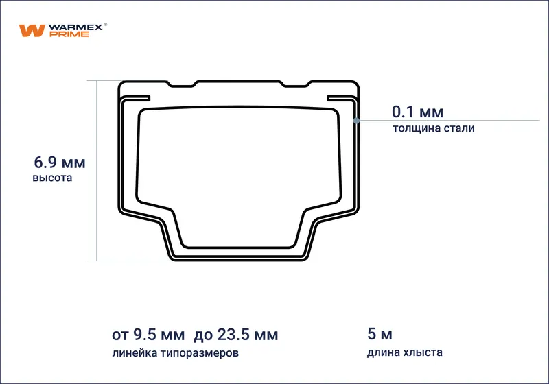Чертеж дистанционной рамки Warmex PRIME. © Warmex 