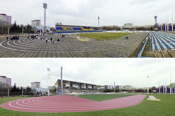 Фото: обновленное футбольное поле стадиона «Москвич» 